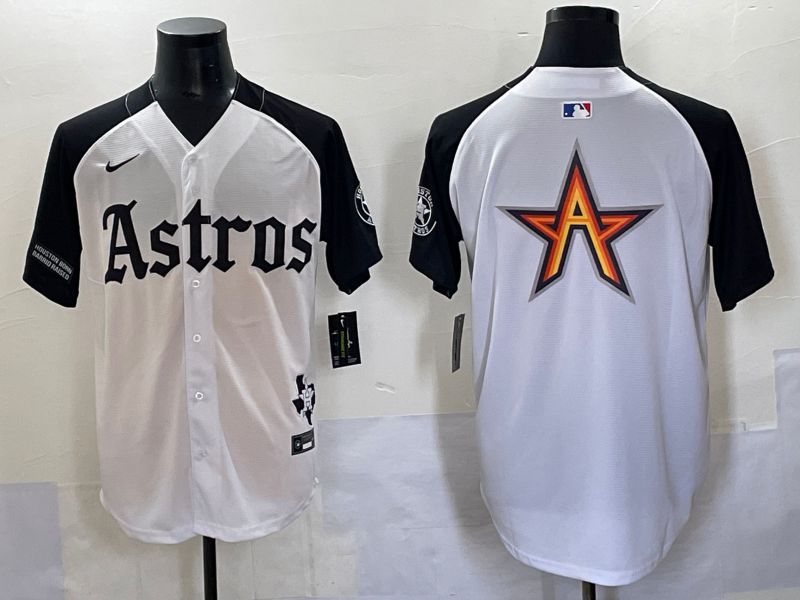 Men 2025 Houston Astros Blank White Black Five generations Joint Name Nike MLB Jersey style 10